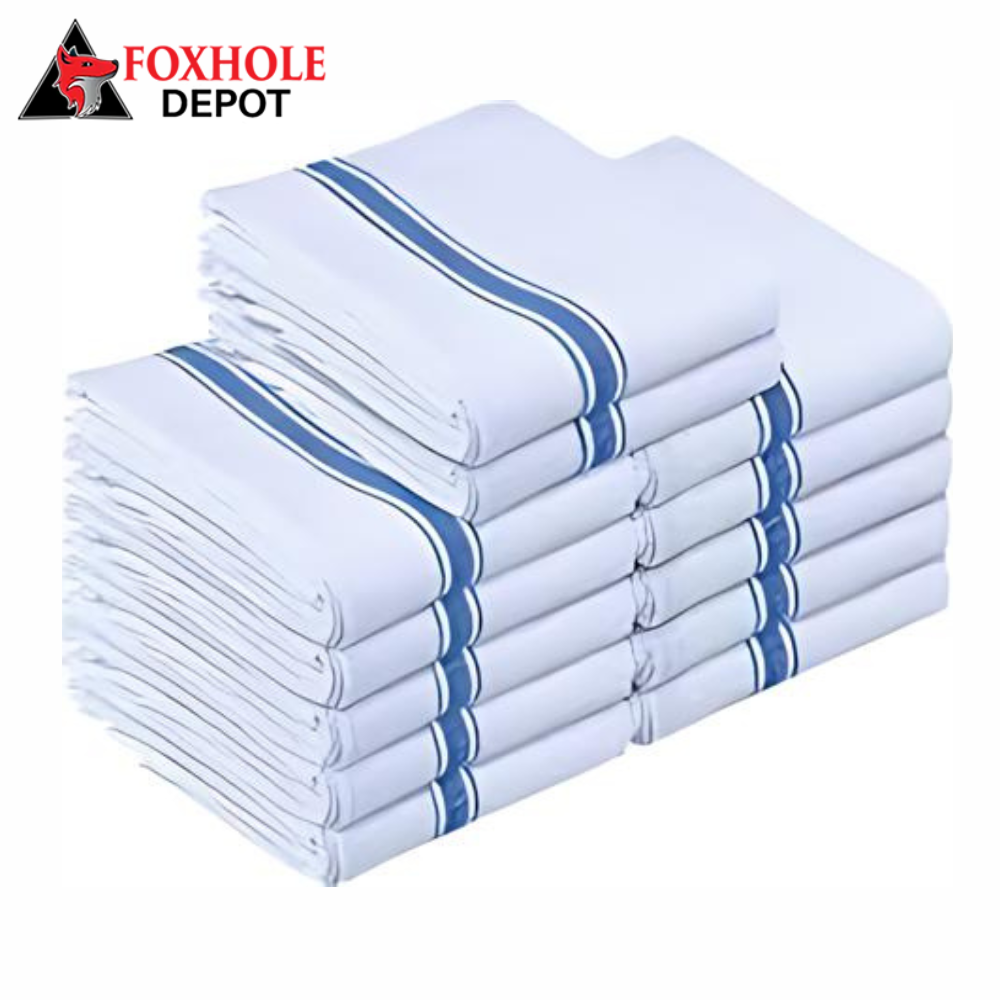 15" x 25" White Heavy Weight 40 oz.100% Cotton Bar Towel - 12/Pack