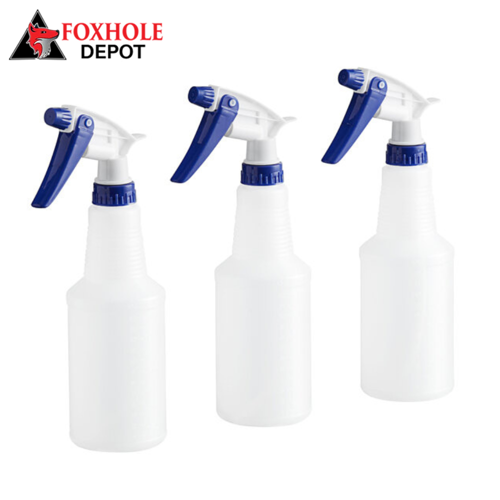 16 oz.Plastic Bottle / Sprayer - 3/Pack - Blue