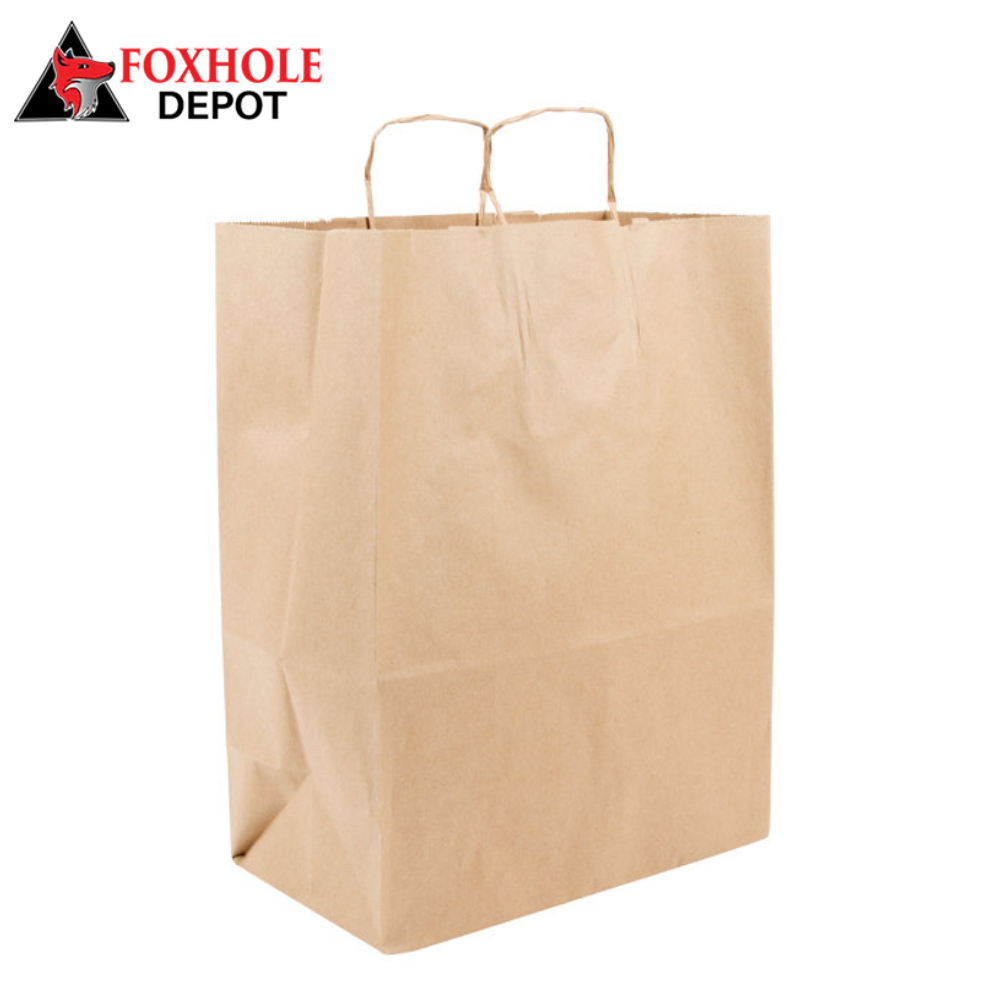 Kraft Paper Shopping Bags 13" x 7" x 17" - 250/Pack