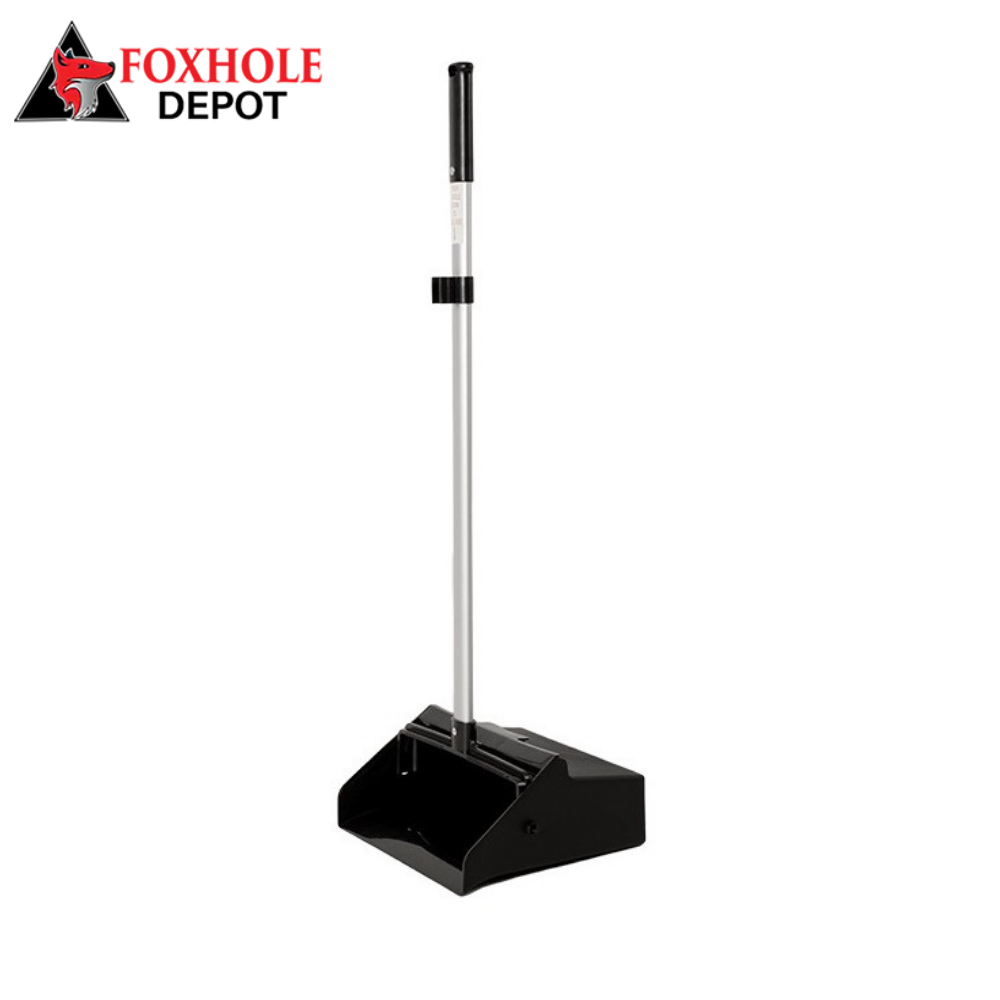 12" Black Plastic Upright Dustpan