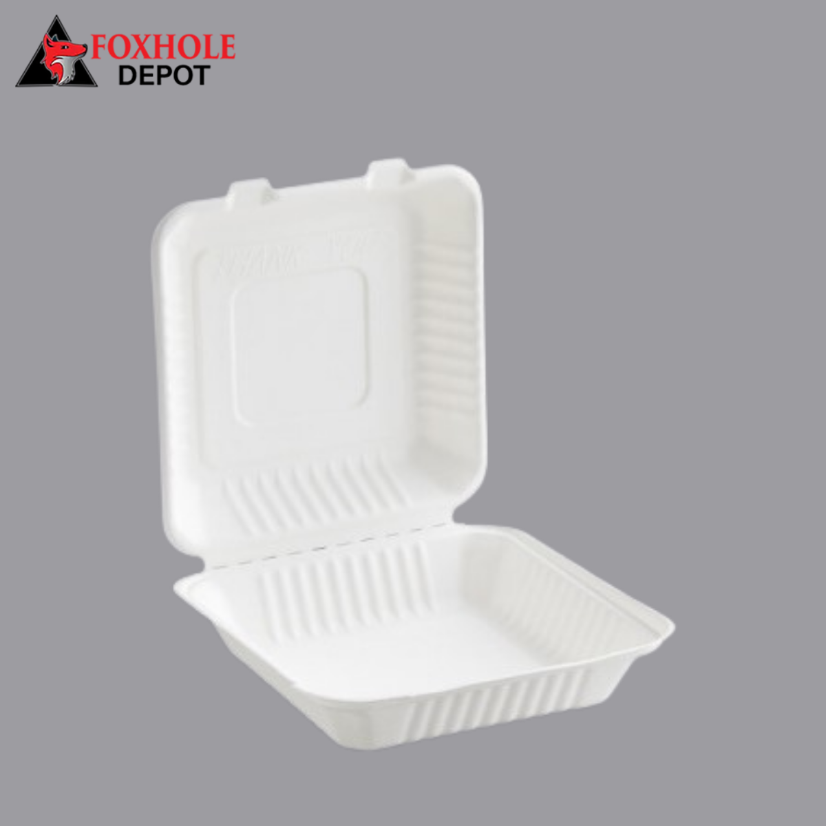 Compostable Sugarcane / Bagasse 1 Compartment Take-Out Box 9" x 9" x 3" - 200/Case