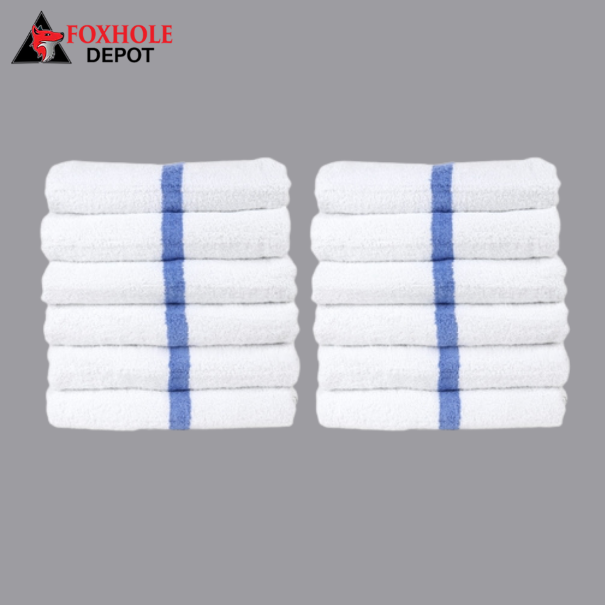 22x44 6LB Power Gym Towels Blue Center Strip