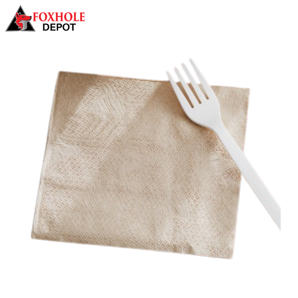 10" x 12" Natural Kraft 1/4 Fold Luncheon Napkin - 6000/Case