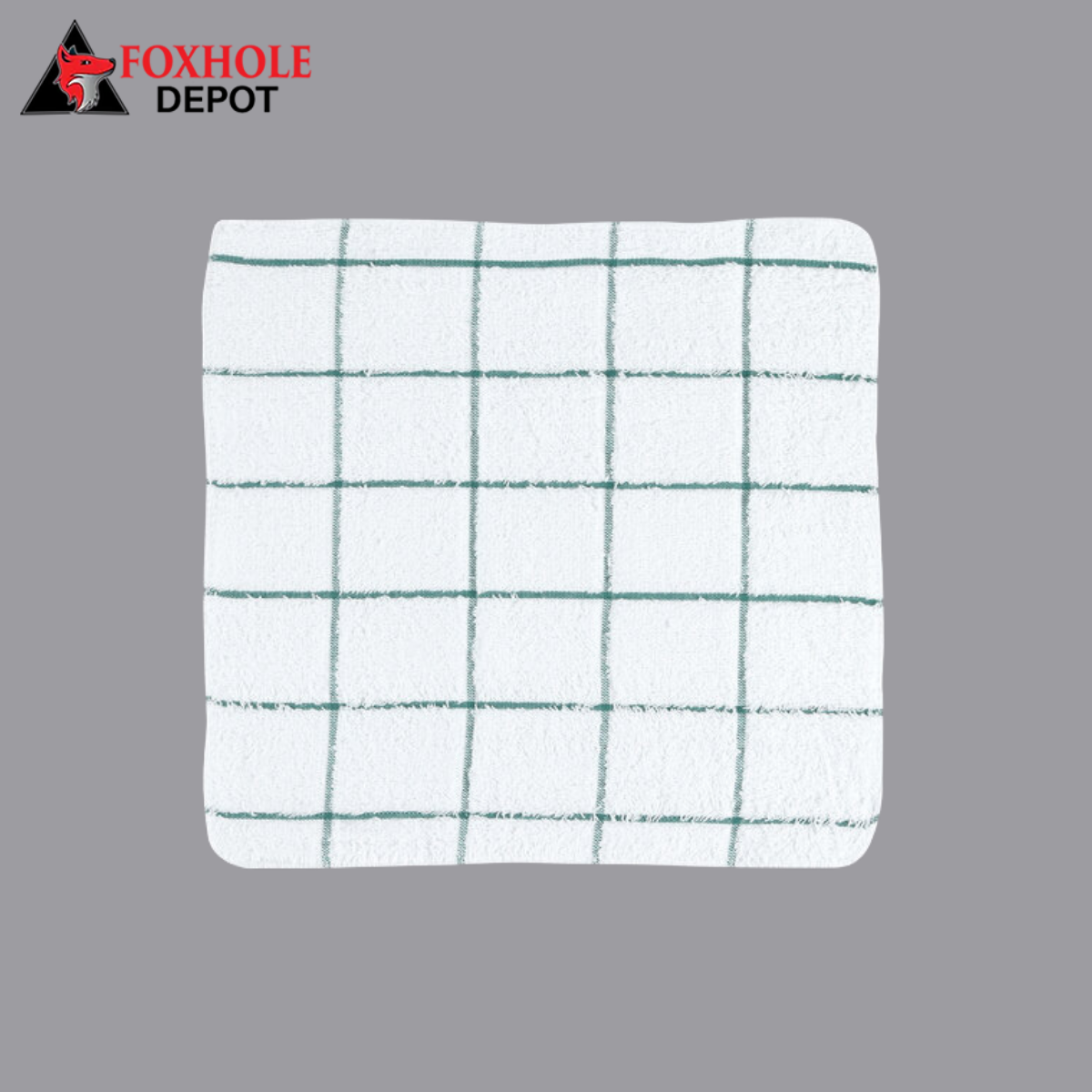 12" x 12" Windowpane Pattern 16 oz. 100% Cotton Terry Dish Cloth - 12/Pack