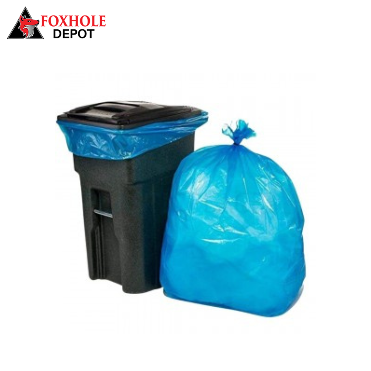 95-96 Gallon Recycling Bags, 1.5 Mil, 61"W x 68"H, Blue, 25 / Case