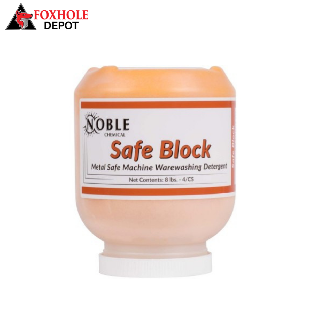 Noble Chemical Safe Block 8 lb. / 128 oz. Metal Safe Machine Warewashing Detergent - 4/Case