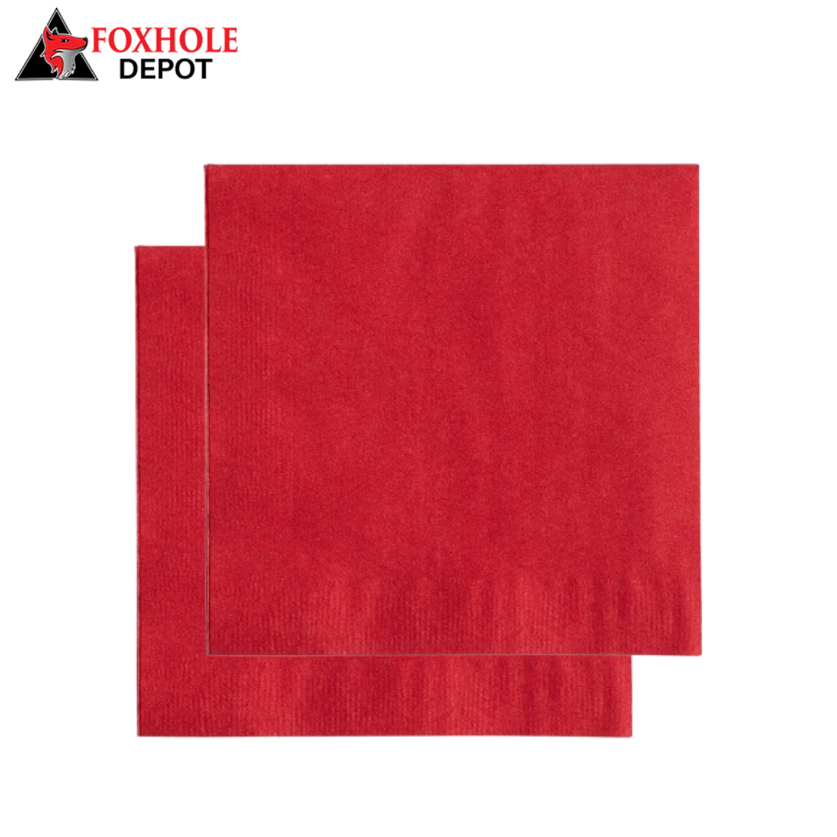 Red 2-Ply Beverage / Cocktail Napkin - 1000/Case