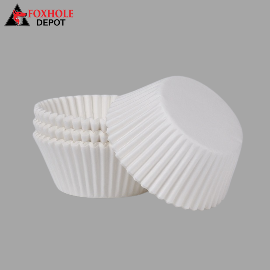 2" x 1 1/4" Disposable Fluted Baking Cups - 40000/Case - White