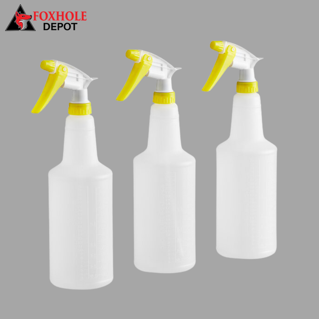 32 oz.Plastic Bottle / Sprayer - 3/Pack - Yellow