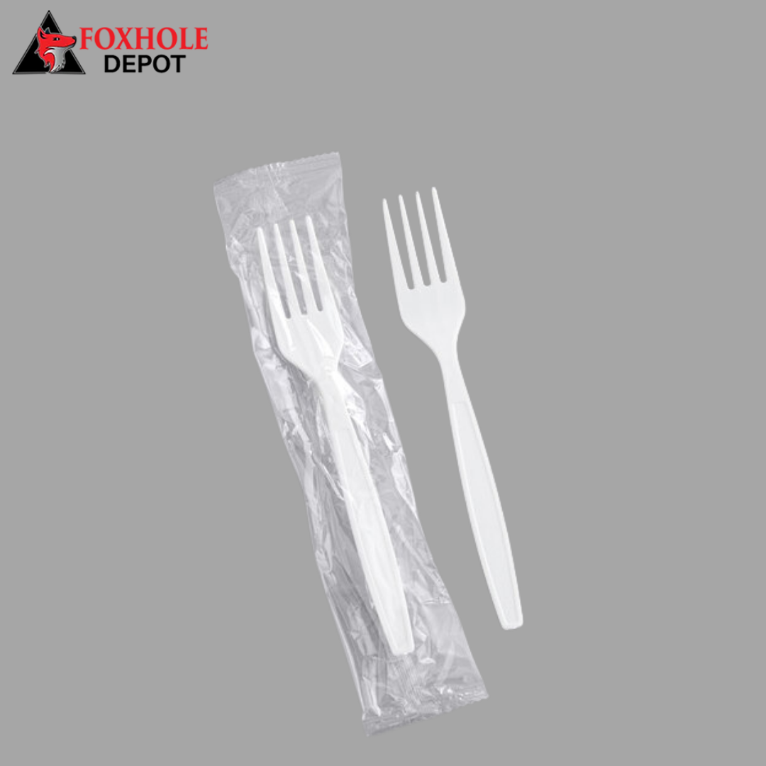 Heavy Weight Plastic Individually Wrapped Forks - 1000/Case - White