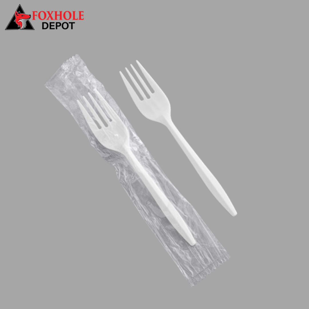 Individually Wrapped Medium Weight Plastic Forks - 1000/Case - White