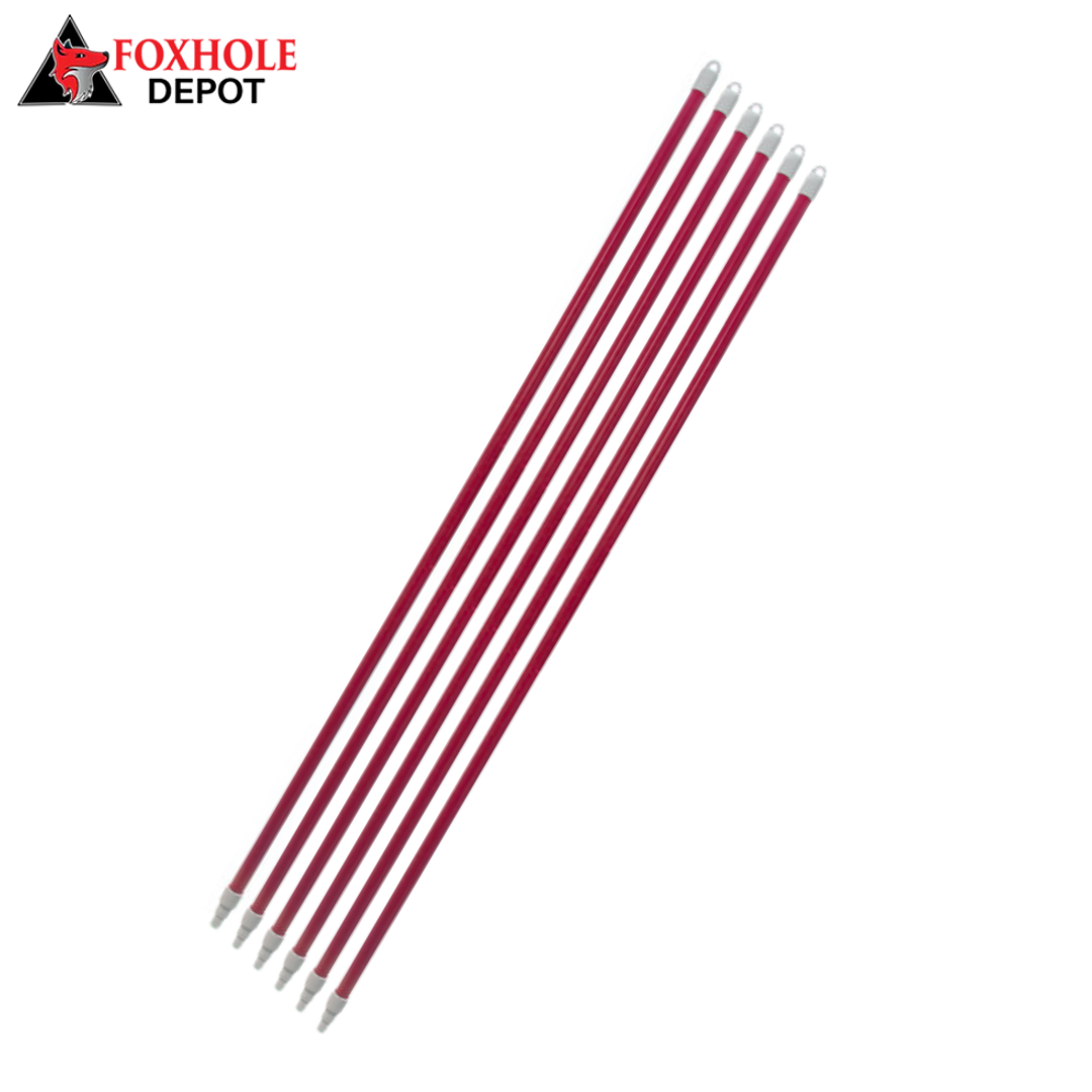 60" Threaded Fiberglass Broom / Squeegee Handle - Red