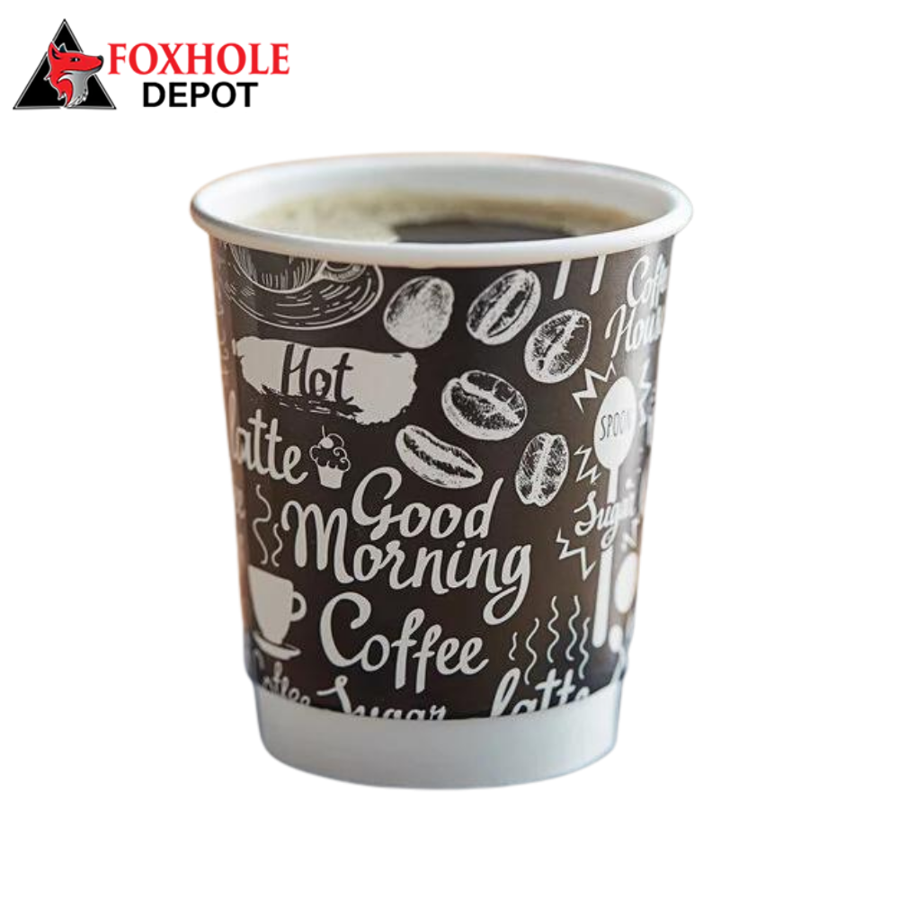 Choice 8 oz. Tall Coffee Break Print Smooth Double Wall Paper Hot Cup - 500/Case