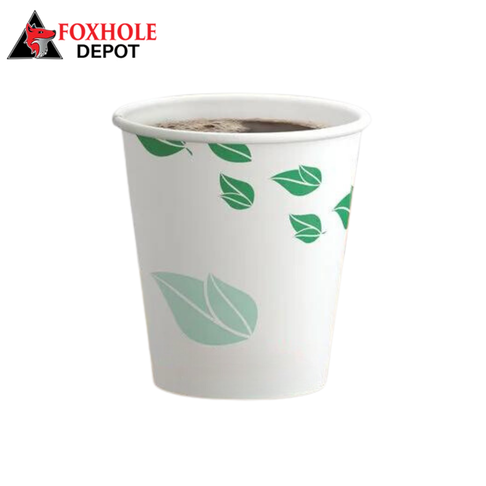 EcoChoice 10 oz. Leaf Print Compostable Paper Hot Cup - 1000/Case