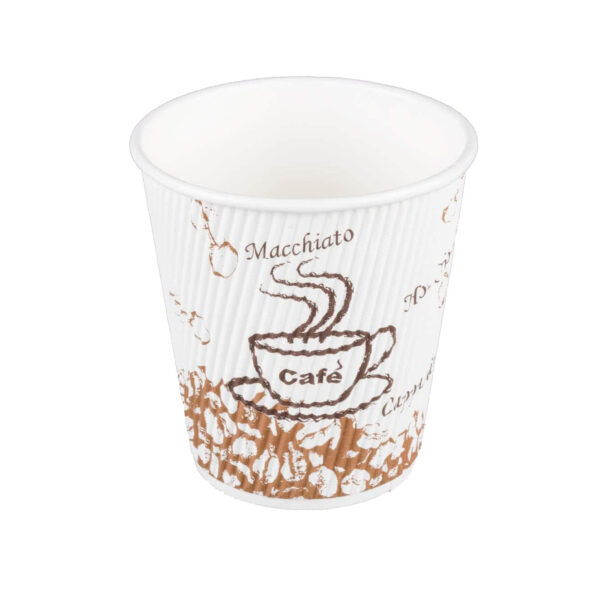 4, 8, 10, 12, 16 and 20 oz. Sleeveless Bean Print Paper Hot Cup - 500/Case - Image 4