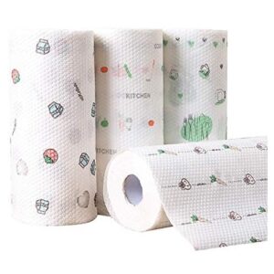 10" x 10" Reusable Cleaning Towels Disposable Light Thin Non-Woven Cloth Dry Quickly for Kitchen Bathroom Office Bedroom Random Color 4 Rolls 200 Sheets