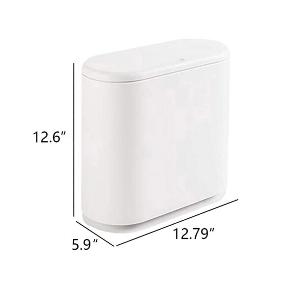 10L Kitchen Trash Can, Slim Stainless Steel Push-Type Trash Can 4 Sets/Case - Image 2