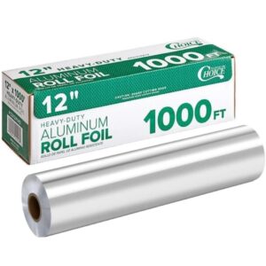 12" x 1000' Food Service Heavy-Duty Aluminum Foil Roll - 1 Roll