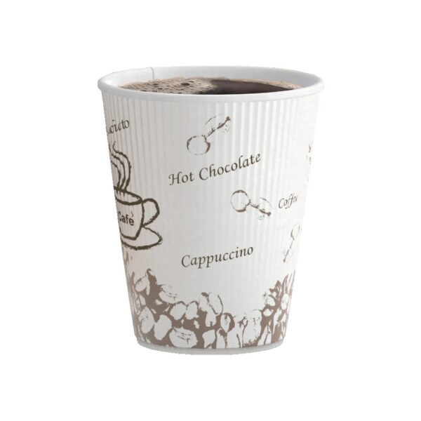 4, 8, 10, 12, 16 and 20 oz. Sleeveless Bean Print Paper Hot Cup - 500/Case - Image 5