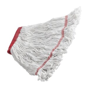 White Cotton Blend Looped End Wet Mop Head - 12/Case