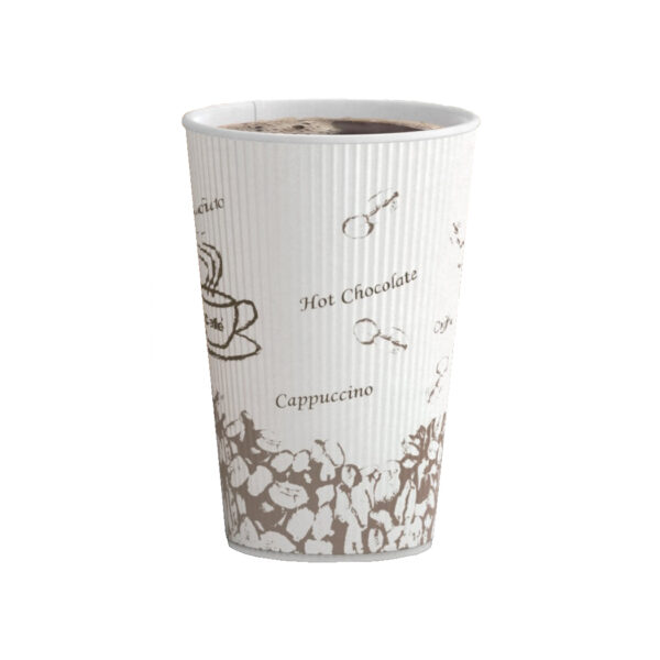 4, 8, 10, 12, 16 and 20 oz. Sleeveless Bean Print Paper Hot Cup - 500/Case - Image 6