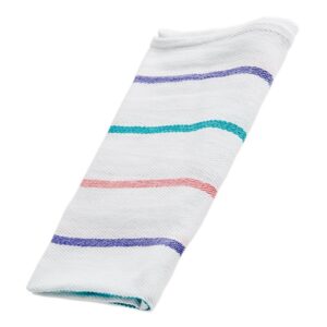 20" x 28" Striped Poly/Cotton Extra Large Heavy Weight Herringbone Towel - 12/Pack