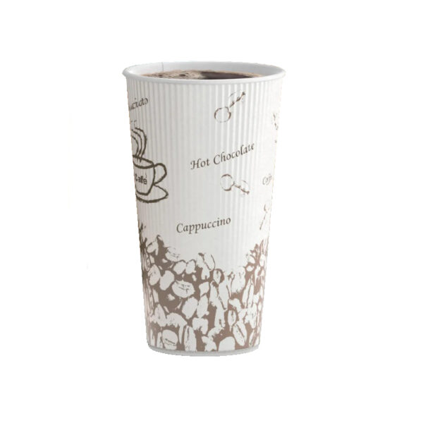 4, 8, 10, 12, 16 and 20 oz. Sleeveless Bean Print Paper Hot Cup - 500/Case - Image 7