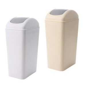 3 Gallon / 12 Quart Waste Basket Rectangular Trash Can with Removable Swing-Top Lid - 8/Case