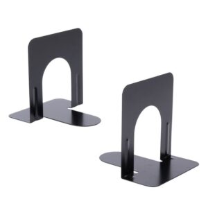 Black Steel Economy Nonskid Bookends 5 1/4" x 4 3/4" x 5" - 12 Pairs/Pack