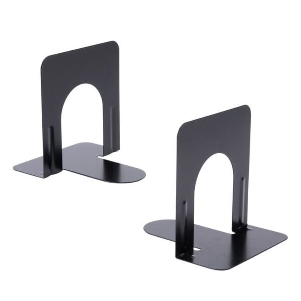 Black Steel Economy Nonskid Bookends 5 1/4" x 4 3/4" x 5" - 12 Pairs/Pack