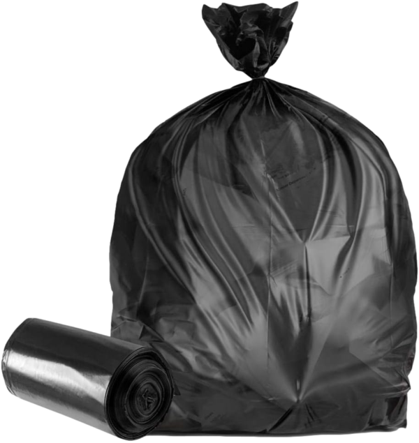 55-60 Gallon Trash Bags (1.5 Mil) Black <br> 38"W x 58"H - 50/Case <br> Coreless Roll