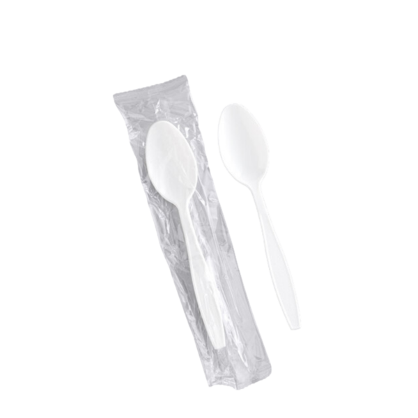 Individually Wrapped Heavy Weight Plastic Teaspoons - 1000/Case