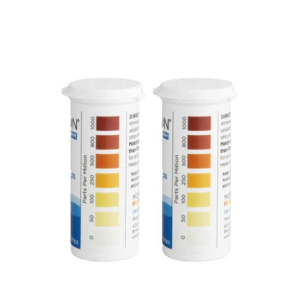 Hydrion CH-1000 Chlorine 0-1000ppm High-Range Sanitizer/Disinfectant Test Strips - 100 Count Vial