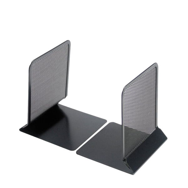 Black Metal Mesh Bookends <br> 5 3/8" x 5 3/8" x 6 3/4" - 12 Pairs