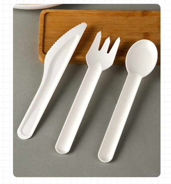 Biodegradable White Paper Knife Fork Spoon - 1000/Case