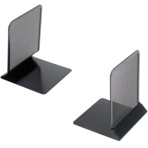 Black Metal Mesh Bookends  5 3/8" x 5 3/8" x 6 3/4" - 12 Pairs/Pack