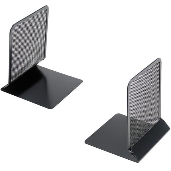 Black Metal Mesh Bookends  5 3/8" x 5 3/8" x 6 3/4" - 12 Pairs/Pack