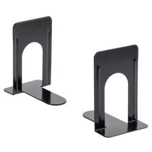 Black Steel Economy Nonskid Bookends 8 1/4" x 5 7/8" x 9" - 12 Pairs/Pack