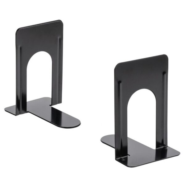 Black Steel Economy Nonskid Bookends 8 1/4" x 5 7/8" x 9" - 12 Pairs/Pack