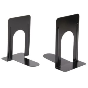 Black Steel Economy Standard Bookends - 8 1/4" x 5 7/8" x 9" - 12 Pairs/Pack