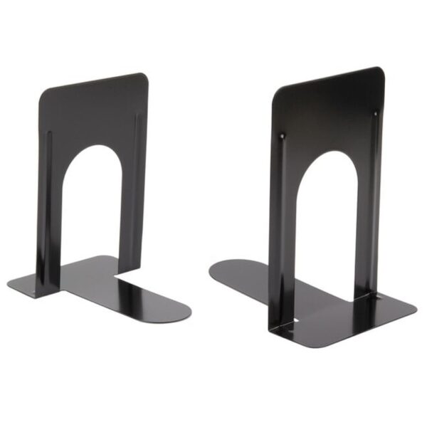 Black Steel Economy Standard Bookends - 8 1/4" x 5 7/8" x 9" - 12 Pairs/Pack