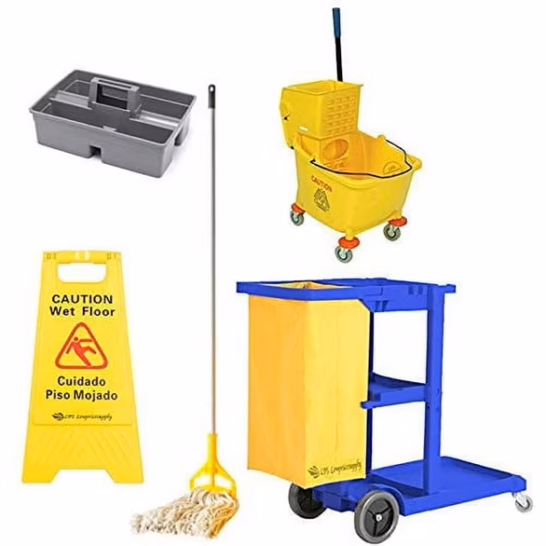 Janitorial Cleaning Cart Kit (Blue)