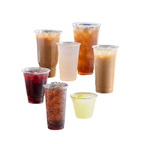 5oz. 7oz. 9oz. 10oz. 12oz. 16oz. 20oz. 24oz. 32oz. 42oz. Clear PET Plastic Cold Cups
