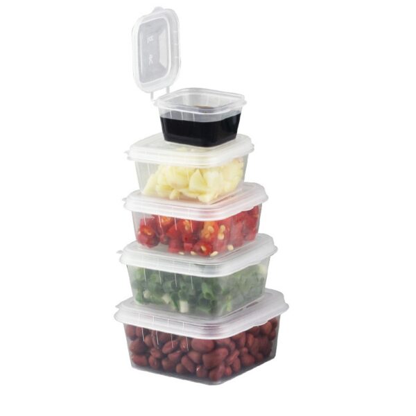 Clear Plastic Souffle Portion Cups Square Sauce Containers