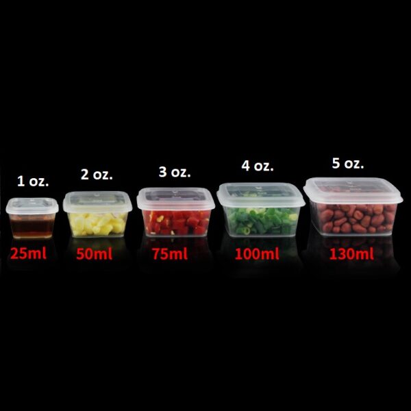 Clear Plastic Souffle Portion Cups Square Sauce Containers - Image 3