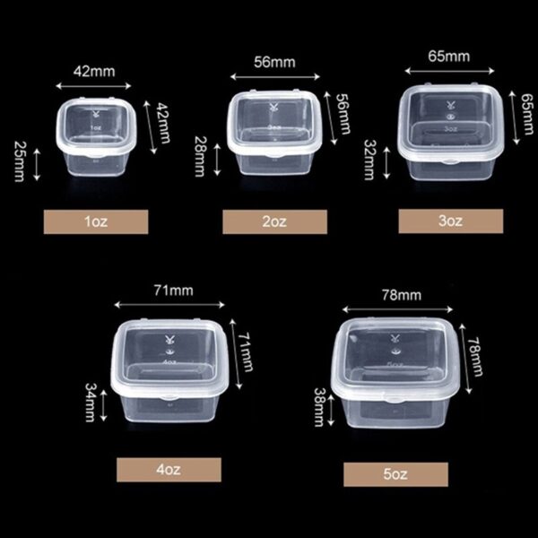 Clear Plastic Souffle Portion Cups Square Sauce Containers - Image 4