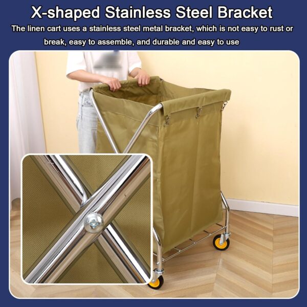Commercial Collapsible X Laundry Cart - Image 3