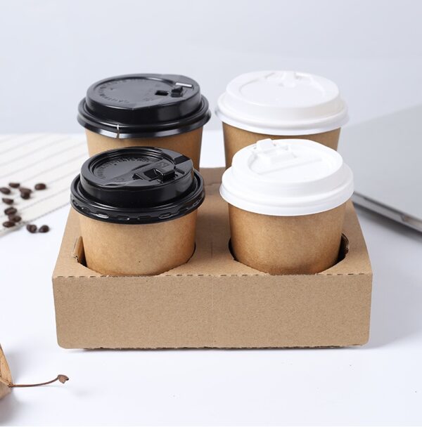 Corrugated Paper 4 Cup Holder - 500/Case - Image 2