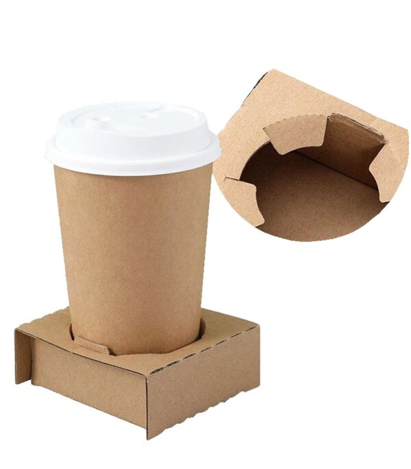 Corrugated Paper Single Cup Holder - 1000/Case - Image 2