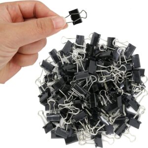 Black Mini Binder Clips 5/8 Inch (15mm) - 144/Pack
